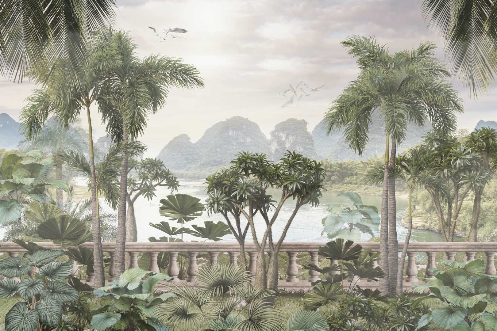 SOFT TROPİKAL GÖL MANZARASI 3D DUVAR POSTERİ