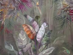 RENK SEÇİMİ İLE BİRLİKTE TROPİK TÜYLER 3D DUVAR POSTERİ Soft