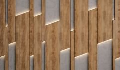 GEOMETRİK AHŞAP ÇITA GÖRÜNÜMLÜ DUVAR POSTERİ