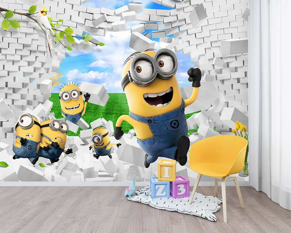 KIRIK DUVAR MİNYONLAR DUVAR POSTERİ