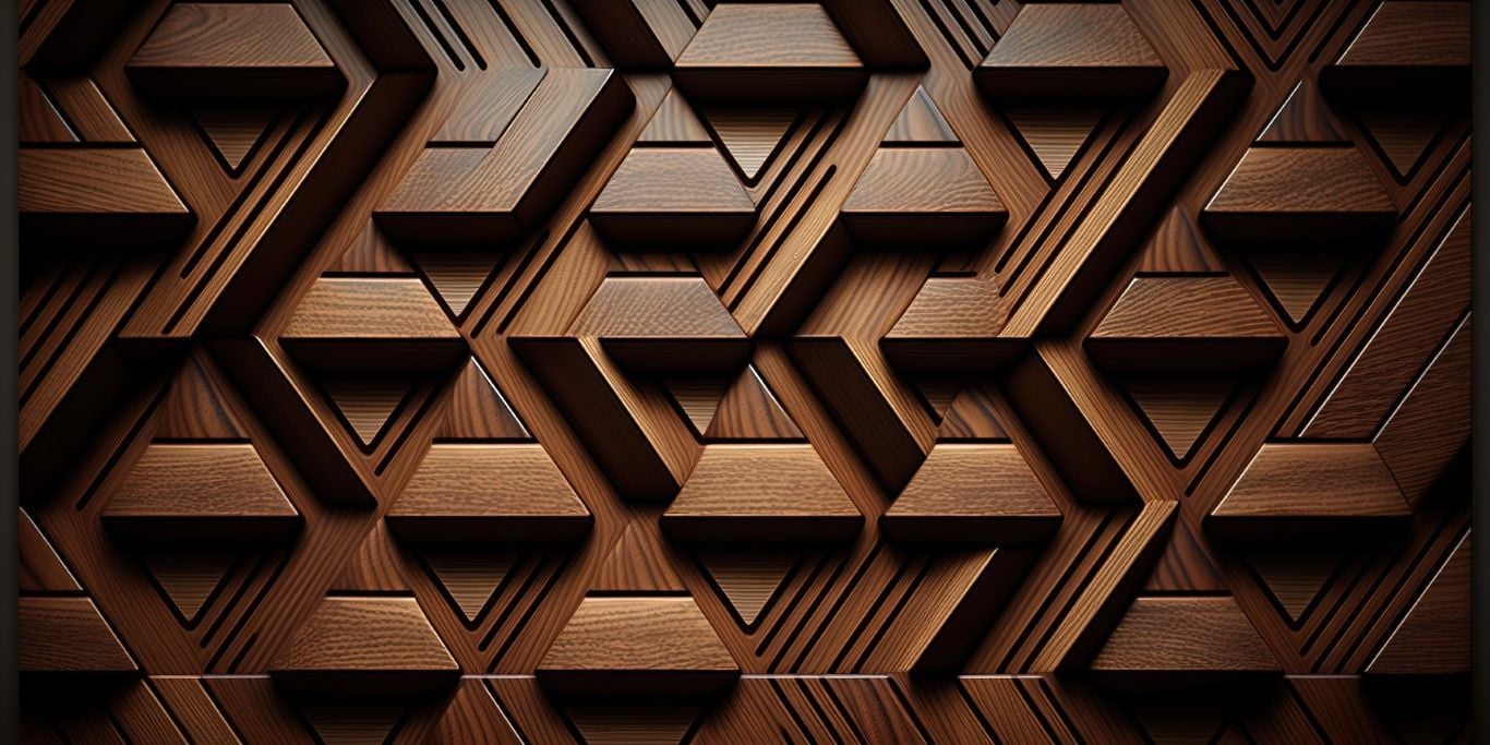GEOMETRİK AHŞAP DESEN DUVAR POSTERİ