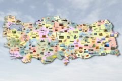 TÜRKÇE RESİMLİ TÜRKİYE HARİTASI DUVAR POSTERİ