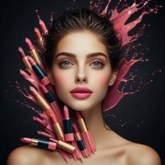 MAKYAJLI KADIN GÜZELLİK SALONU DUVAR POSTERİ