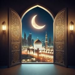 HİLAL VE CAMİ MANZARALI DUVAR POSTERİ