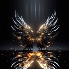 SİYAH GOLD MELEK KANADI DUVAR POSTERİ