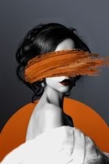 SULU BOYA SOYUT KADIN DUVAR POSTERİ