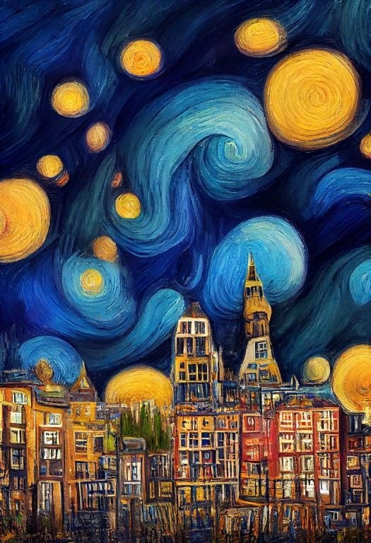VAN GOGH YILDIZLI GECE ESERİ DUVAR POSTERİ