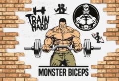 HALTER KALDIRAN KASLI ADAM DUVAR POSTERİ